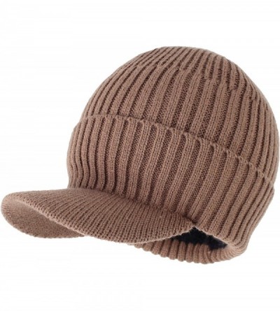 Men's Winter Hat Outdoor Newsboy Hat Warm Thick Lambswool Knit Beanie ...