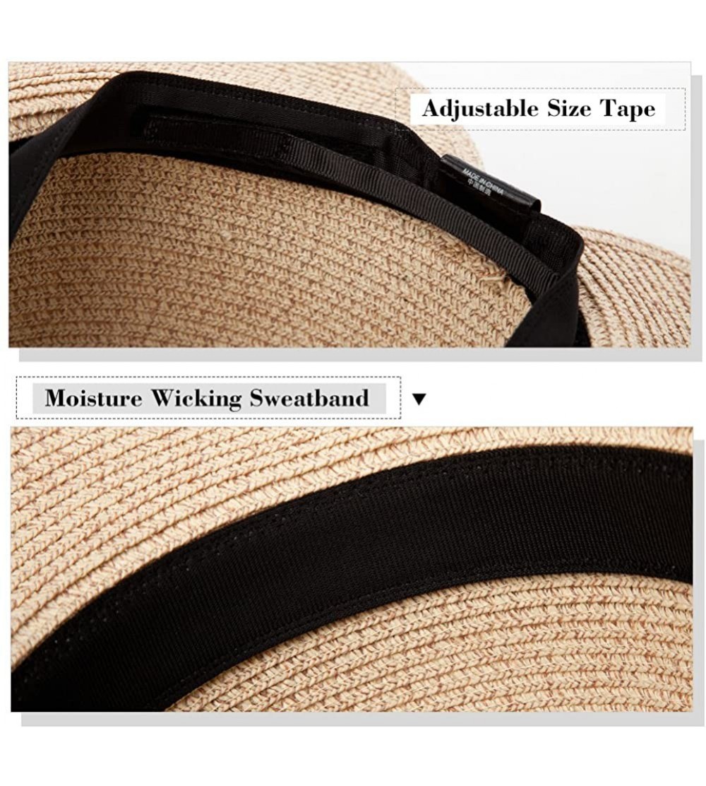 Womens Floppy Summer Sun Beach Straw Hat UPF50 Foldable Wide Brim 55 ...