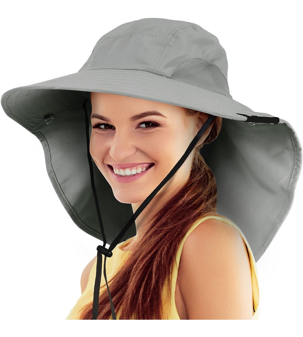 Safari Sun Hats for Women Fishing Hiking Cap with Neck Flap Wide Brim ...