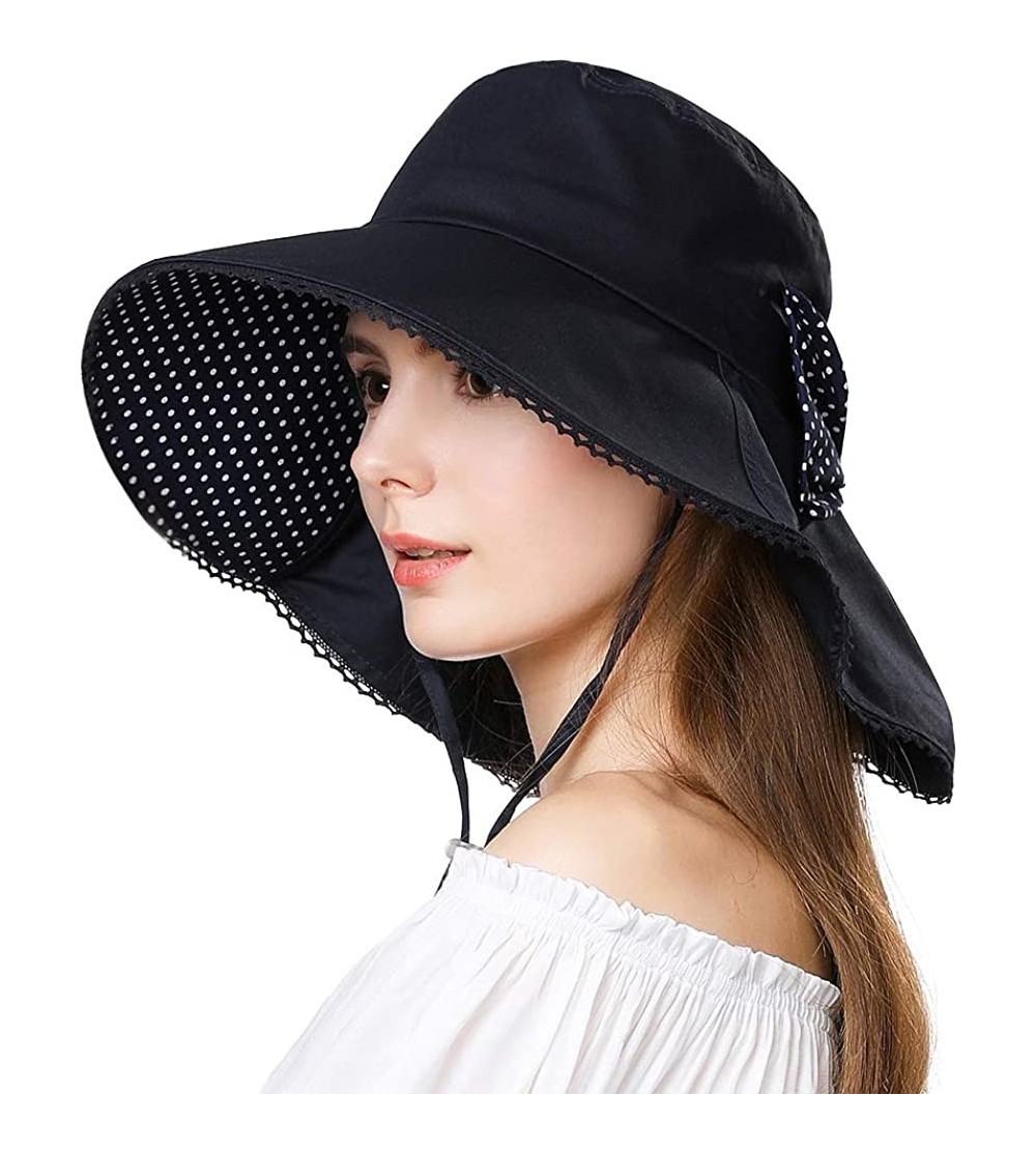 Large Head Women Packable Wide Brim SPF Sun Hat Bucket Travel Summer ...