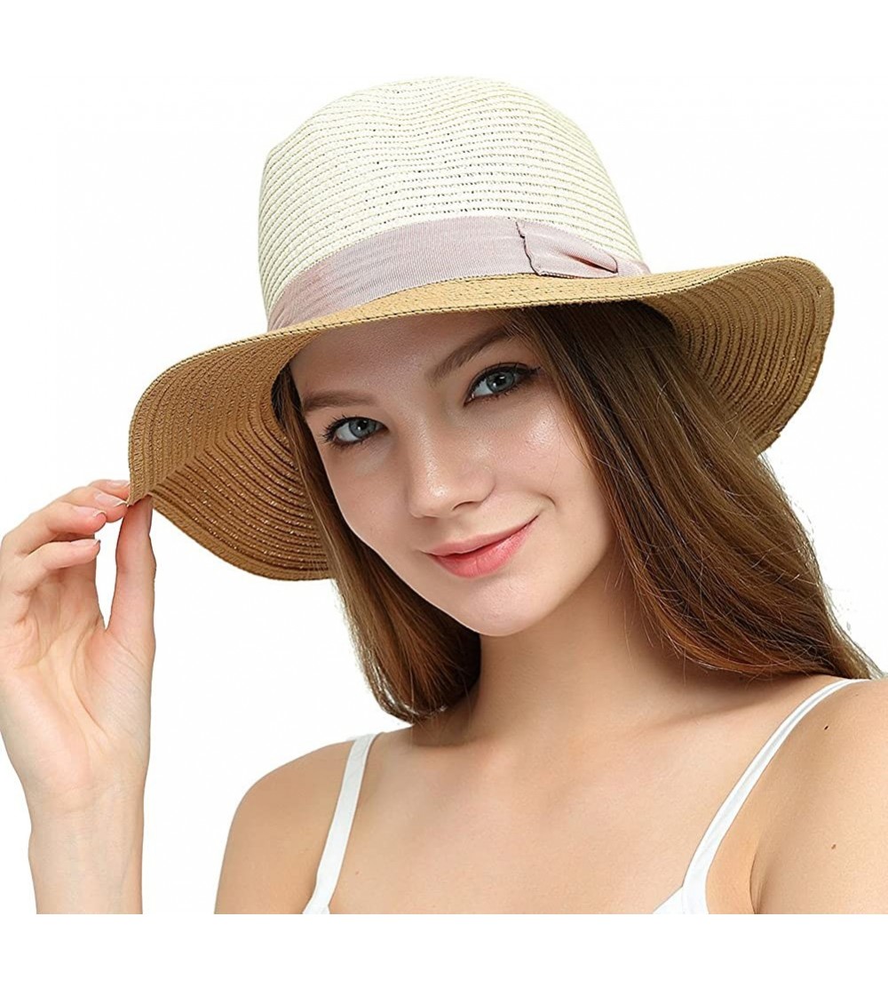 Womens Sun Hat with Wind Lanyard UPF Beach Packable Summer Cowboy Sun ...