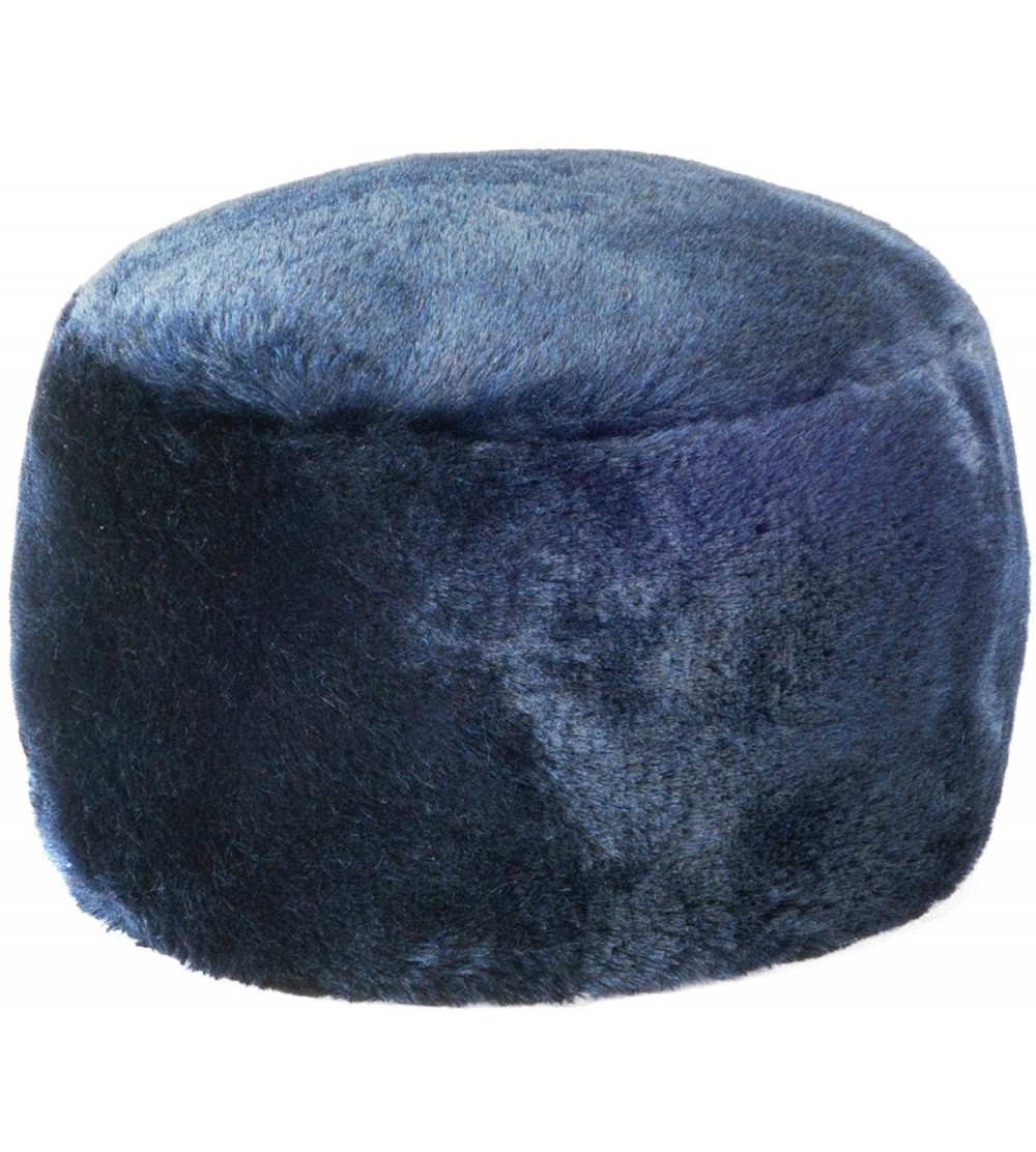 Women's Fur Hat Russian Cossack Made of Faux Rabbit Fur - Navy Blue ...